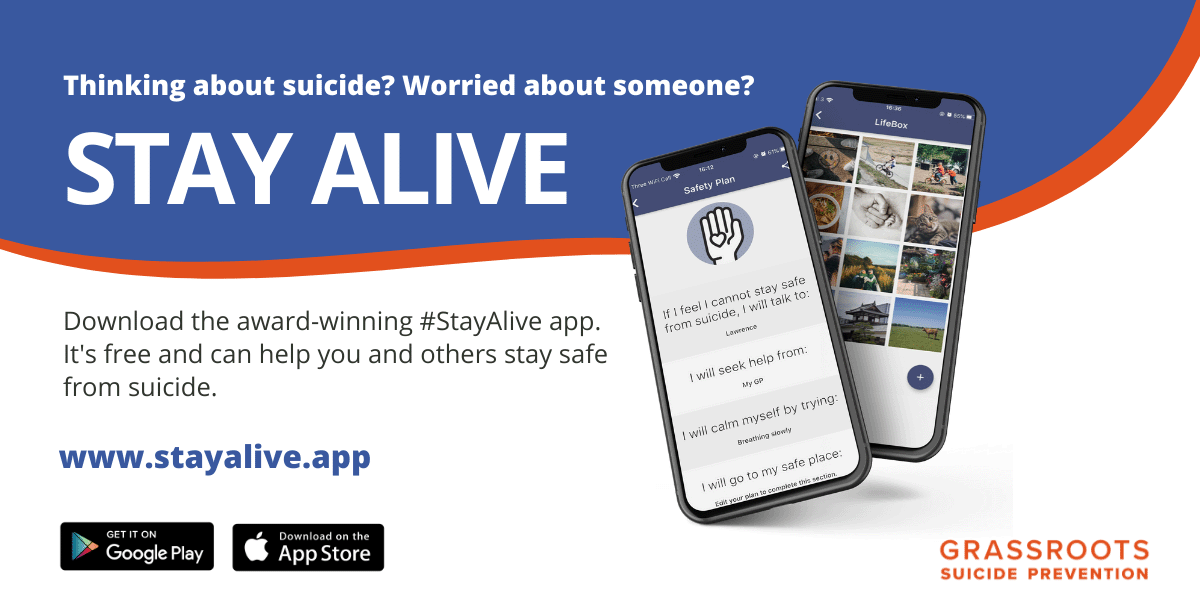 Thinking about suicide? Worried about someone? Download the award-winning #StayAlive app. It's free and can help you and others stay safe from suicide. www.stayalive.app.