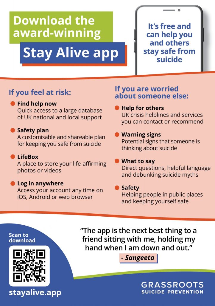 Download the award-winning Stay Alive App