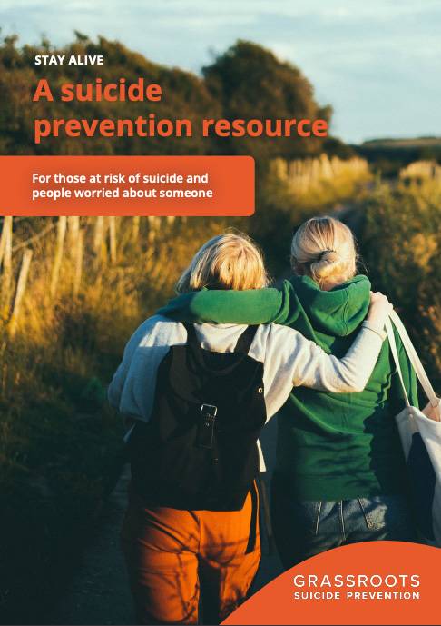 The front cover of the Stay Alive booklet