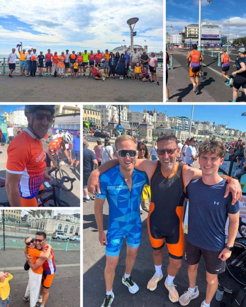 Collage of Ollie Kirks fundraising challenge.